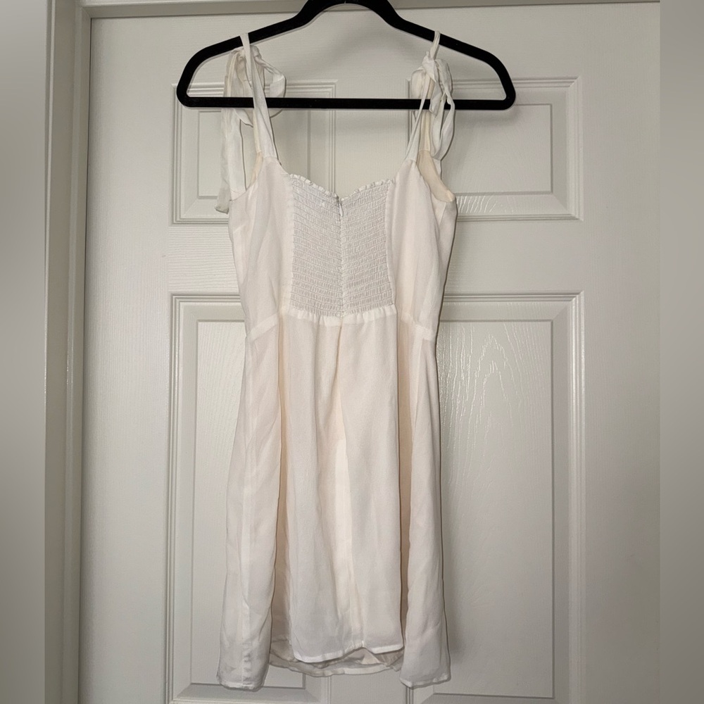 *SOLD*Reformation Cream Tie-Strap Mini Dress - Picture 4 of 10